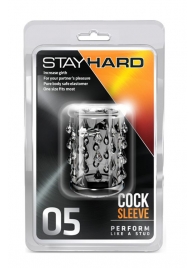 Прозрачная насадка с капельками STAY HARD COCK SLEEVE 05 CLEAR - Blush Novelties - в Иркутске купить с доставкой