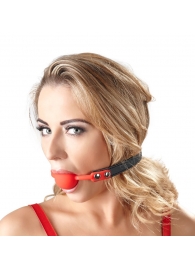 Силиконовый кляп-шар на чёрных ремешках Red Gag silicone - Orion - купить с доставкой в Иркутске