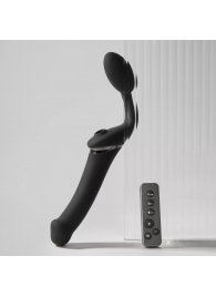 Черный безремневой вибрострапон Strap-On-Me Multi Orgasm Size XL - Strap-on-me - купить с доставкой в Иркутске