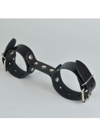 Черные кожаные наручники-фиксатор - Sitabella - купить с доставкой в Иркутске