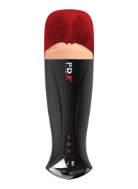 Телесный мастурбатор-вагина в черной колбе с вибрацией Fuck-O-Matic Pro XL - Pipedream - в Иркутске купить с доставкой