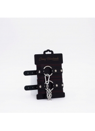 Черно-красные кожаные оковы - Crazy Handmade - купить с доставкой в Иркутске