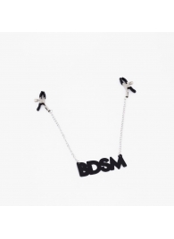 Зажимы на соски с кожаной подвеской BDSM - Crazy Handmade - купить с доставкой в Иркутске