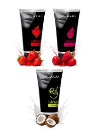 Набор из 3 съедобных лубрикантов JUJU (клубника, малина, кокос) - JuJu - купить с доставкой в Иркутске Набор из 3 съедобных лубрикантов JUJU (клубника, малина, кокос) - JuJu - купить с доставкой в Иркутске