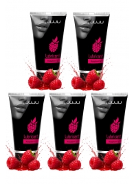 Набор из 5 съедобных лубрикантов JUJU со вкусом малины - JuJu - купить с доставкой в Иркутске Набор из 5 съедобных лубрикантов JUJU со вкусом малины - JuJu - купить с доставкой в Иркутске