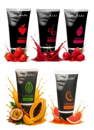 Набор из 5 съедобных лубрикантов JUJU (клубника, малина, тропические фрукты, вишня, грейпфрут) - JuJu - купить с доставкой в Иркутске Набор из 5 съедобных лубрикантов JUJU (клубника, малина, тропические фрукты, вишня, грейпфрут) - JuJu - купить с доставкой в Иркутске