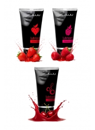 Набор из 3 съедобных лубрикантов JUJU (клубника, малина, вишня) - JuJu - купить с доставкой в Иркутске Набор из 3 съедобных лубрикантов JUJU (клубника, малина, вишня) - JuJu - купить с доставкой в Иркутске