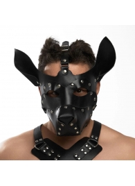 Черная кожаная маска «Собака» - Crazy Handmade - купить с доставкой в Иркутске
