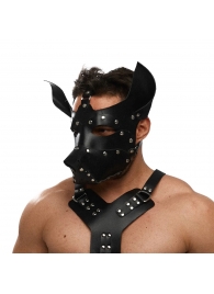 Черная кожаная маска «Собака» - Crazy Handmade - купить с доставкой в Иркутске