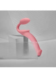 Розовый безремневой страпон Strap-on-me Semi-Realistic Bendable Strap-On size S - Strap-on-me - купить с доставкой в Иркутске