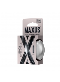 Черные утолщенные презервативы MAXUS Extra Strong с железным кейсом - 3 шт. - Maxus - купить с доставкой в Иркутске