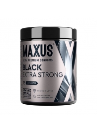 Черные утолщенные презервативы MAXUS Extra Strong с железным кейсом - 15 шт. - Maxus - купить с доставкой в Иркутске