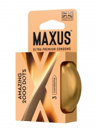 Точечные презервативы MAXUS 2000 Amazing Dots с железным кейсом - 3 шт. - Maxus - купить с доставкой в Иркутске