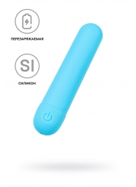 Голубая силиконовая перезаряжаемая вибропуля Murr - 10 см. - A-toys купить в Иркутске с доставкой в Orgasmix.ru Голубая силиконовая перезаряжаемая вибропуля Murr - 10 см. - A-toys