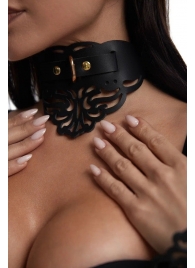 Фигурный чокер с узорами и золотистой фурнитурой - Crazy Handmade - купить с доставкой в Иркутске