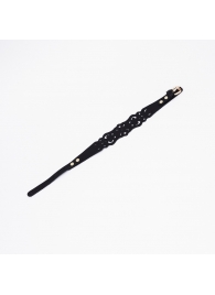 Черный ажурный чокер с золотистой фурнитурой - Crazy Handmade - купить с доставкой в Иркутске