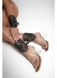 Черный фигурные оковы с золотистой фурнитурой - Crazy Handmade - купить с доставкой в Иркутске