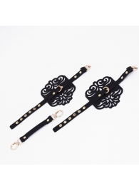 Черный фигурные оковы с золотистой фурнитурой - Crazy Handmade - купить с доставкой в Иркутске