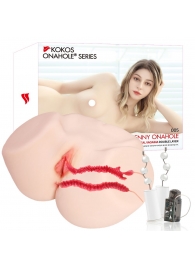 Мастурбатор-полуторс с двойным слоем материала и вибрацией Jenny Onahole Real Vagina - KOKOS - в Иркутске купить с доставкой Мастурбатор-полуторс с двойным слоем материала и вибрацией Jenny Onahole Real Vagina - KOKOS - в Иркутске купить с доставкой