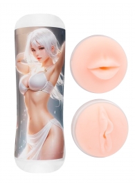 Двусторонний мастурбатор в колбе аниме - вагина и ротик - Tokyo Style - в Иркутске купить с доставкой