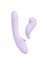 Сиреневый вибромассажер со съёмным клиторальным пульсатором DuoGlow - Svakom купить в Иркутске с доставкой в Orgasmix.ru Сиреневый вибромассажер со съёмным клиторальным пульсатором DuoGlow - Svakom