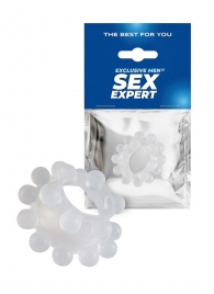 Эластичное эрекционное кольцо с двумя рядами шариков - Sex Expert - в Иркутске купить с доставкой