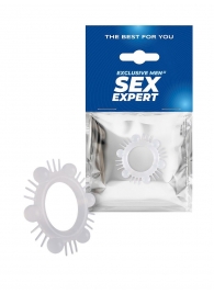 Эластичное эрекционное кольцо с шипиками и шариками - Sex Expert - в Иркутске купить с доставкой