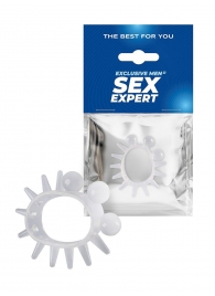 Эластичное эрекционное кольцо с шариками и лучами - Sex Expert - в Иркутске купить с доставкой