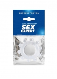 Прозрачное эрекционное кольцо со стимулирующими шариками - Sex Expert - в Иркутске купить с доставкой