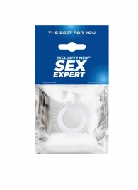 Эластичное эрекционное кольцо с шипиками и шариком - Sex Expert - в Иркутске купить с доставкой