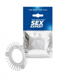 Эластичное эрекционное кольцо с 3 шариками и шипами - Sex Expert - в Иркутске купить с доставкой