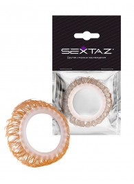 Эрекционное кольцо с бежевыми «ресничками» - Sextaz - в Иркутске купить с доставкой