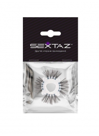 Эластичное эрекционное кольцо с черными «ресничками» - Sextaz - в Иркутске купить с доставкой