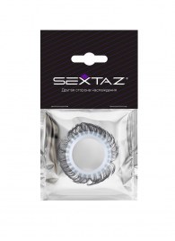 Эластичное эрекционное колечко с черными «ресничками» - Sextaz - в Иркутске купить с доставкой