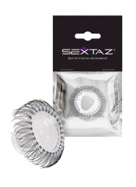 Эластичное эрекционное кольцо с длинными черными «ресничками» - Sextaz - в Иркутске купить с доставкой