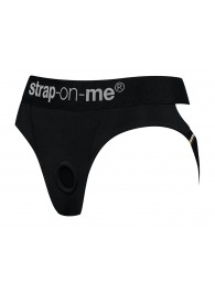 Черные трусики для насадок Heroine Lingerie Harness - size XL - Strap-on-me - купить с доставкой в Иркутске