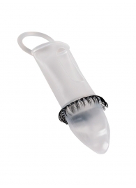 Закрытая насадка на пенис с подхватом мошонки и стимулирующими «ресничками» - Sextaz - в Иркутске купить с доставкой