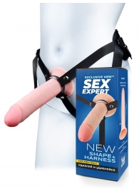 Мужской полый страпон на регулируемых ремешках - 22 см. - Sex Expert - купить с доставкой в Иркутске