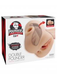Телесный мастурбатор с вибрацией Double Pounder Vibrating Squeeze Stroker - Pipedream - в Иркутске купить с доставкой