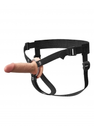 Телесный пустотелый фаллопротез 5’’ Hollow Silicone Strap-On - 14 см. - Pipedream - купить с доставкой в Иркутске