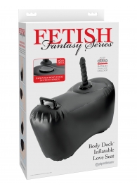 Черное надувное кресло с платформой для фиксации дилдо Body Dock Inflatable Love Seat - Pipedream - купить с доставкой в Иркутске