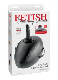 Черный надувной мяч с платформой для фиксации дилдо Body Dock Inflatable Love Ball - Pipedream - купить с доставкой в Иркутске
