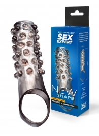 Дымчатая насадка на пенис с выпуклостями - 11 см. - Sex Expert - в Иркутске купить с доставкой