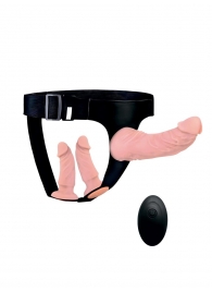 Женский страпон с 3 насадками и вибрацией - Erowoman-Eroman - купить с доставкой в Иркутске