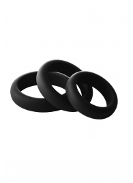 Набор из 3 черных эрекционных колец Smooth Silicone Cockring Pack - Dream Toys - в Иркутске купить с доставкой
