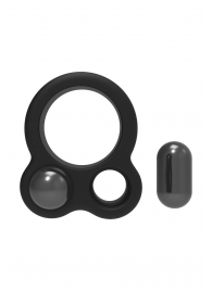 Черное эрекционное кольцо с утяжелителями Cockring Dual Weight - Dream Toys - в Иркутске купить с доставкой