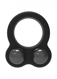 Черное эрекционное кольцо с утяжелителями Cockring Dual Weight - Dream Toys - в Иркутске купить с доставкой