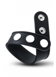 Черное эрекционное кольцо на кнопках - Blush Novelties - в Иркутске купить с доставкой