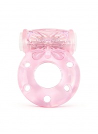 Розовое эрекционное виброкольцо с бабочкой - 1137 - в Иркутске купить с доставкой