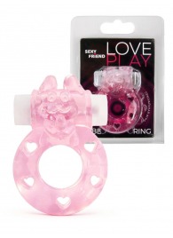 Розовое эрекционное виброкольцо в форме зайчика - 1137 - в Иркутске купить с доставкой